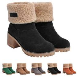 Eteslot Libiyi-Stiefel, Dotmalls-Stiefel, Dotmalls-Senioren-Winterstiefel mit klobigem Absatz, Libiyi-Damenschneestiefel mit klobigem Absatz und runder Zehenpartie von Eteslot