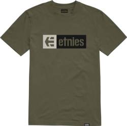 Etnies New Box Kurzarm-T-Shirt im Militär, Military, L von Etnies