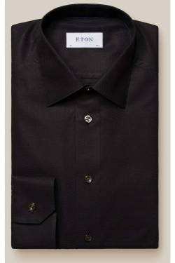 ETON Contemporary Fit Jerseyhemd schwarz, Strukturiert von Eton