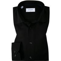 ETON Herren Hemd schwarz Baumwolle Slim Fit von Eton