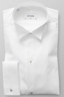 ETON Slim Fit Galahemd weiss, Einfarbig von Eton