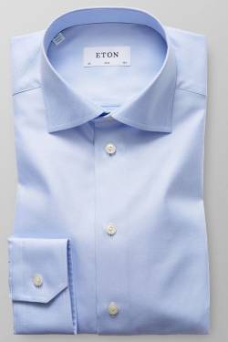 ETON Slim Fit Hemd hellblau, Einfarbig von Eton