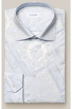 ETON Slim Fit Hemd hellblau, Gemustert von Eton