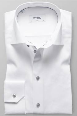 ETON Slim Fit Hemd weiss, Einfarbig von Eton