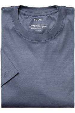 ETON Slim Fit T-Shirt Rundhals blaugrau, Einfarbig von Eton