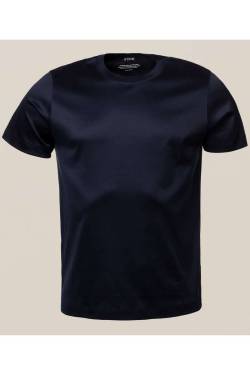 ETON Slim Fit T-Shirt Rundhals navy, Einfarbig von Eton