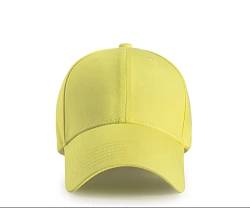 Etyepoh Baseball Cap für Herren und Damen, Unisex Kappe Verstellbar Reine Farbe Baseboard Baseballkappe Mütze (A-gelb, one Size) von Etyepoh