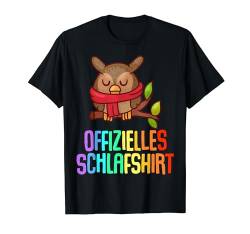 Offizielles Schlafshirt Pyjama Nachthemd Eule Owl Geschenk T-Shirt von Eule Owl Fun Geschenkidee Langschläfer Nachteule