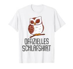 Offizielles Schlafshirt Pyjama Nachthemd Eule Owl Geschenk T-Shirt von Eule Owl Fun Geschenkidee Langschläfer Nachteule