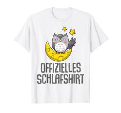 Offizielles Schlafshirt Pyjama Nachthemd Eule Owl Geschenk T-Shirt von Eule Owl Fun Geschenkidee Langschläfer Nachteule