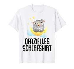 Offizielles Schlafshirt Pyjama Nachthemd Eule Owl Geschenk T-Shirt von Eule Owl Fun Geschenkidee Langschläfer Nachteule