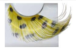 Eulenspiegel 001042 - Wimpern gelbe Federn mit schwarzen Punkten, 1 ml Spezial-Wimpernkleber, Anleitung von Eulenspiegel