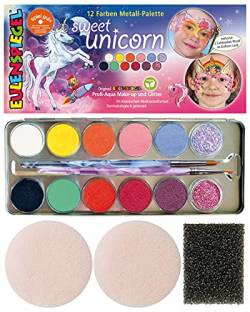 Eulenspiegel 212264 - Schminkpalette Sweet Unicorn, vegan, Einhorn, Schminkset, Kinderschminken, Karneval, Fasching von Eulenspiegel