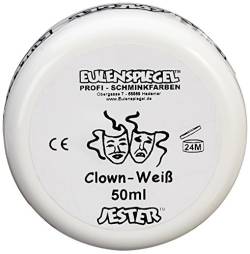 Eulenspiegel 500507 - Clown-Weiß, 50 ml, Creme Schminke auf Fettbasis von Eulenspiegel