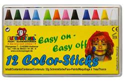 Eulenspiegel 626122 - Color-Sticks, 12 Stück, Schminkstifte auf Fettbasis von Eulenspiegel