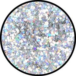 Eulenspiegel 906972 - Glitter Silber-Juwel (grob), holographisch, 6g, Karneval, Halloween, Mottoparty von Eulenspiegel