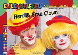 Eulenspiegel - Schminkpalette Herr und Frau Clown für ca. 60 Masken und Make-Up Schwämme von Eulenspiegel