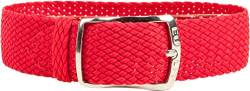 Eulit Kristall Ersatzband Perlon Textil Rot geflochten wasserfest gleichlaufend, Stegbreite:10mm von Eulit