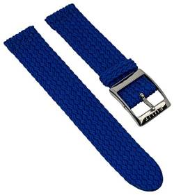 Eulit Perlonband Zweiteliges Band, geflochten - Uhrenarmband 20mm 28932S, Farbe:blau von Eulit