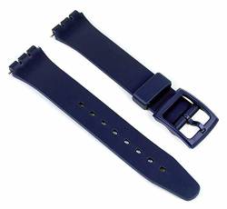 Uhrenarmband 17mm Ersatzband Kunststoff passend zu Swatch Uhren blau 23553 von Eulit