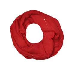 Euly Uni Loop Schal Loopschal Rundschal Schlauchschal Tuch Halstuch Glitzer (Rot) von Euly