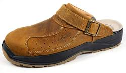 EuroRoutier Premium Leather Tucson Braun Clogs, SB+A+E+FO+SRC-zertifizierte, Sicherheitsclogs (47) von EuroRoutier