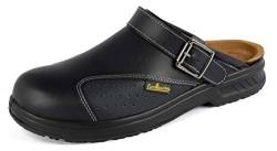 EuroRoutier Slipper, Leder Black, mit drehbarem Riemen und Metallschnalle (38) von EuroRoutier