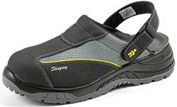 EuroRoutier Stingray Black Leather Clog, Sicherheitsclogs CE-Zertifizierung: EN ISO 20345: 2011 SB A-E-FO-SRC. (Numeric_43) von EuroRoutier