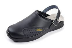 EuroRoutier Work Slipper, Leder, mit drehbarem Riemen und Metallschnalle (Numeric_40) von EuroRoutier