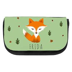 Kosmetiktasche mit Namen Frida und Fuchs-Motiv im Aquarell-Stil | Schminktasche | Viele Vornamen zur Auswahl von Eurofoto