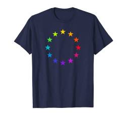 Europa bunt Regenbogen EU Symbol Flagge Sterne Fahne T-shirt von Europa Symbole by Anne Mathiasz