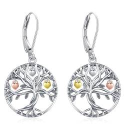 Eusense Baum des Lebens Ohrring 925 Sterling Silber Ohrringe Baum des Lebens hängende Ohrringe Schmuck Geschenk für Frauen Mädchen von Eusense