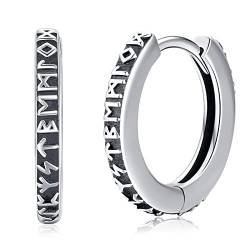 Eusense Unisex Creolen 925 Silber Wikinger Rune Viking Sleeper Ohrringe Schmuck für Damen Herren Männer von Eusense