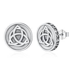 Eusense Wikinger Ohrringe Keltische Knoten Ohrringe Sterling Silber Keltische Ohrringe Rune Ohrstecker Keltischer Schmuck Geschenk für Männer Frauen Unisex von Eusense