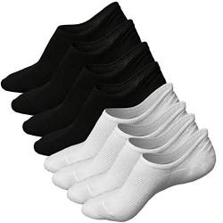 Evedaily Sneaker Socken, Herren Socken Baumwolle Füßlinge Rutschfest mit Silikon 39-42 (8 Paar) KD0101 von Evedaily