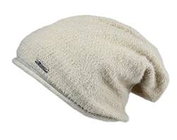 Ever Bloom Beanie Mütze Damen Herren, Unisex Designer Strickmütze Slouch, made in EU, Warme Weiche Wintermütze Haube mit Thermo Fleece Innenfutter, Hochwertig, Mütze Farben:Beige von Ever Bloom