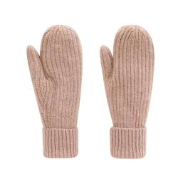 Ever Bloom Damen Handschuhe Herbst Winter, Fausthandschuhe Fäustlinge warm Strickhandschuhe Outdoor, Handschuhe 2023:Pink von Ever Bloom