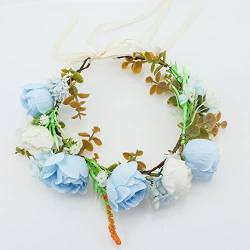 Blume Kranz Blume Krone Stirnband Floral Girland Braut Haar Zubehör Rose Blume Kopf tragen für Frauen Hochzeit Party Mutterschaft Foto Requisiten von Ever Fairy