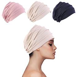 Ever Fairy Baumwolle Chemo Hüte Krebs Kopfbedeckung Weiche Kappen Frauen Bandana Turban Schlaf Cap Muslimische Chemotherapie Cap Kopftuch von Ever Fairy