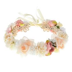 Ever Fairy Damen Haarband Blumen Mädchen Blumenkrone Blumenkranz Haare für Frauen Hochzeit Party von Ever Fairy