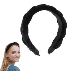 Frauen Samt Stirnband Geflochten Twist Stirnband Vintage Wide Hair Band Mode Haarzubehör Stirnband für Frauen und Mädchen von Ever Fairy