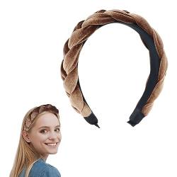 Frauen Samt Stirnband Geflochten Twist Stirnband Vintage Wide Hair Band Mode Haarzubehör Stirnband für Frauen und Mädchen von Ever Fairy