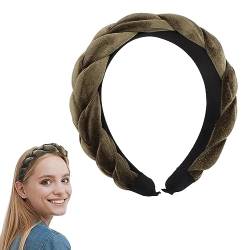 Frauen Samt Stirnband Geflochten Twist Stirnband Vintage Wide Hair Band Mode Haarzubehör Stirnband für Frauen und Mädchen von Ever Fairy