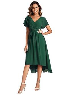 Ever-Pretty Abendkleid Damen Lang Elegant für Hochzeit Knielang Cocktailkleid Damen Festliche Kleider Dunkelgrün 36 von Ever-Pretty