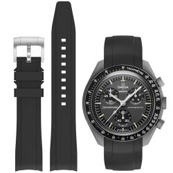 EverAct Straps for Moonswatch Watch,Curved No Gap Rubber Strap Compatible with Omega X Swatch Moonswatch Speedmaster 20mm Watch Band Men Women von EverAct