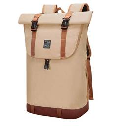 EverVanz Laptop-Rucksack, Damen & Herren Roll Top Wasserdichter Wanderrucksack, Leichter, Lässiger Rucksack, Stylische Schultasche von EverVanz