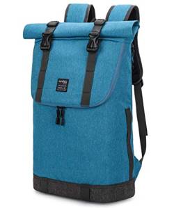 EverVanz Laptop-Rucksack, Damen & Herren Roll Top Wasserdichter Wanderrucksack, Leichter, Lässiger Rucksack, Stylische Schultasche von EverVanz