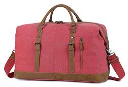 EverVanz Übergroßer Reisetaschen, Wochenend Tasche, Seesack, Vintage Handtasche, Segeltuch Lederbesatz Unisex Schultertasche von EverVanz