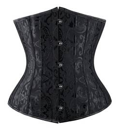 Everbellus Damen 24 Stahlstäbe Korsett Abnehmen Corsage Gürtel Unterbrust Cincher Ohne Stäbe Taillenmieder Schwarz 6XL von Everbellus