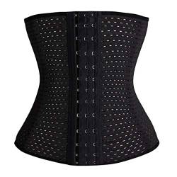 Everbellus Damen Corsage Korsage Korsett Waist Cincher mit 3 Stahlstaebchen Schwarz 3X-Large von Everbellus